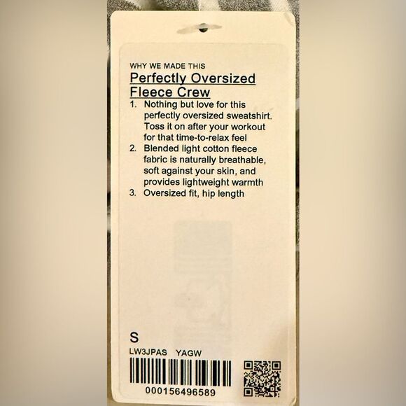 Lululemon Gray White Stripe Perfectly Oversized Pullover Sweatshirt. Small. NEW - Picture 9 of 10